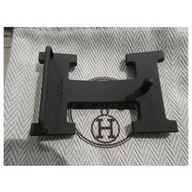 Hermès-Boucle hermès pvd noir mat 32mm-Noir