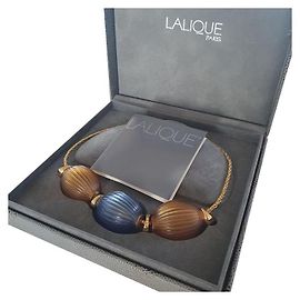 NECKLACE "NERITA" in Blown Crystal from LALIQUE Dark blue