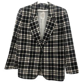 Autre Marque Blazer 001 Studio Ferré Preto e Branco de Algodão Preto
