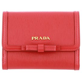 Prada-Prada Red Saffiano Small Wallet-Red