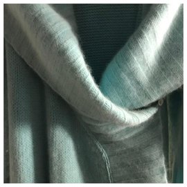 Blumarine-Maxi Cardigan Turquoise Angora and Wool-Turquoise