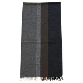 Hermès-Men Scarves-Brown,Grey,Dark grey