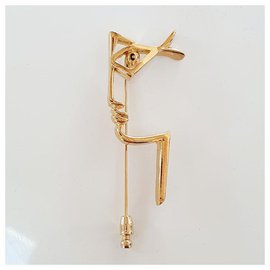 Autre Marque-COCTEAU ATELIER MADELINE BROOCH "LE PROFIL" in Brass - NEW-Gold hardware