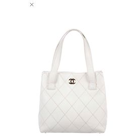 Chanel small Surpique Tote White