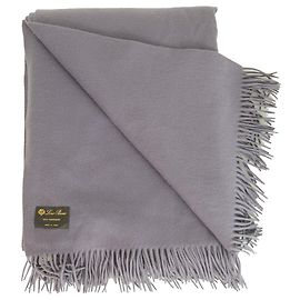 Loro Piana light purple 100% cashmere Unito blanket with a delicate fringe superfine Purple