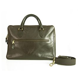 Pasta Mulberry Heathcliffe em bolsa comercial de couro marrom escuro granulado Marrom