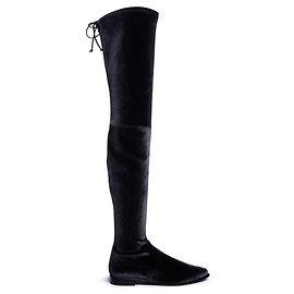 Stuart Weitzman Stiefel aus schwarzem Samt Schwarz