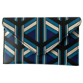 Diane Von Furstenberg DVF x LEATHEROLOGY Black White Blue