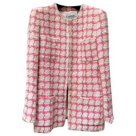 Chanel-Parade jacket 95 Claudia schiffer-Pink,White,Beige