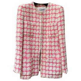 Chanel Paradejacke 95 Claudia schiffer Pink Weiß Beige