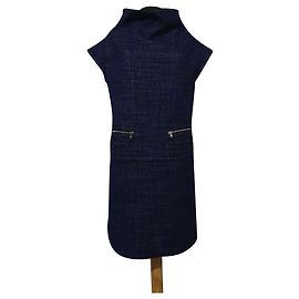 Marc by Marc Jacobs Wollkleid Blau Schwarz Schwarz Blau