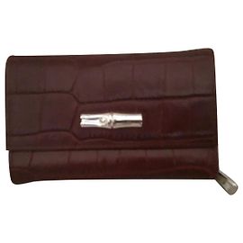 Longchamp COMPANHEIRO CROCO HORTENSIA AGITADO couro de bezerro Ameixa