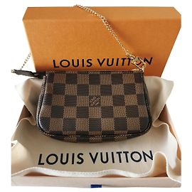 Louis Vuitton Mini Pochette accessori Damier Ebene Gold hardware