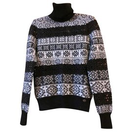 Chanel-Paris-Rome lace cashmere sweater-Black
