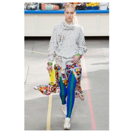 Chanel-Suéter de supermercado + bufanda-Multicolor