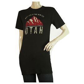 Dsquared2 D2 Black Womans Short Sleeve Wool UTAH Long T-Shirt Top - Size M Black