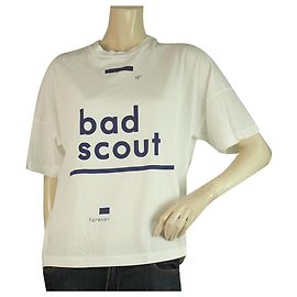 Dsquared2 D2 White Womans Kurzarm Bad Scout Baumwolle T-Shirt Top - Größe S. Weiß