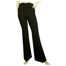 Emilio Pucci Black Back Exposed Zipper Flare Bootcut Hose Hosengröße 38 ES Schwarz
