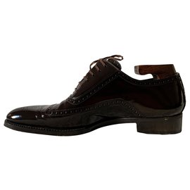 Gucci-Brown derbies Brogue shoes-Dark brown