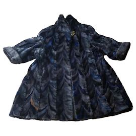 Autre Marque Abrigo largo de piel MELYFURS patchwork de visón gris azul Gris antracita