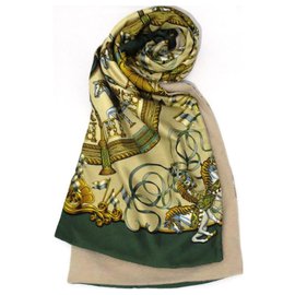 -Large lenço hermès Verde