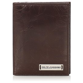 Autre Marque-Dolce&Gabbana Brown Leather Passport Case-Brown,Dark brown