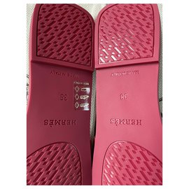 Hermès-Aloha Rubber Sandals in Rose Baie-Dark red