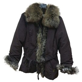 Max Mara-Max Mara down jacket with fur-Brown