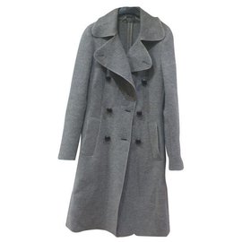 Sportmax gray lined-breasted coat Grey
