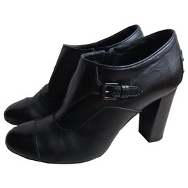 Tod's Black Leather Heels 36 Black