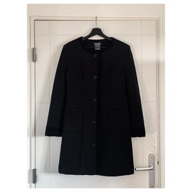 Chanel-Chanel uniform coat-Black,Navy blue