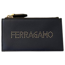 Salvatore Ferragamo-Marine blu card holder-Dark blue