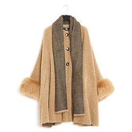 Revillon ALPAGA TWEED FUR FR38/40 Caramello