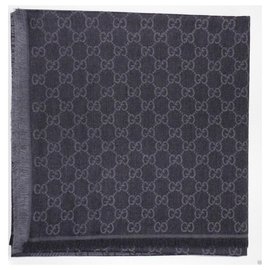 Gucci-GGWEB GUCCI SCARF STOLA antracite  NEW-Dark grey