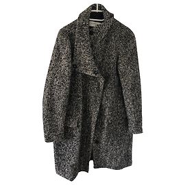 Gerard Darel Mantel dunkelgrau aus Acryl Anthrazitgrau