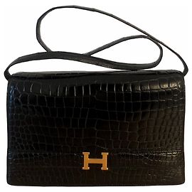 Hermès Borsa Hermes Annie in coccodrillo nero Nero
