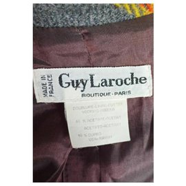 Guy Laroche-Vintage Guy Laroche Karo Blazerjacke-Schwarz,Orange,Grau
