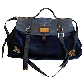 Bolsa Mulberry Alexa Azul Pele de Bezerro Efeito Potro Azul
