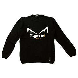 Pull Fendi Diabolic Knit en laine noir Noir