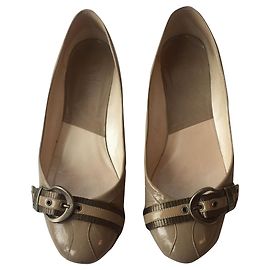 Bailarinas Dior de charol beige Beige