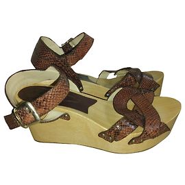 Twin Set Cuñas de cuero Castaño