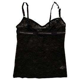 Dolce & Gabbana Top de encaje DG negro Negro