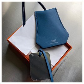 Hermès-Encantos de saco-Azul