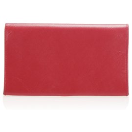 Autre Marque-Ferragamo Red Gancini Leather Long Wallet-Red