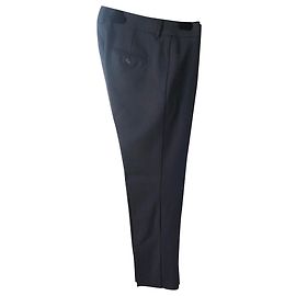 Weekend Max Mara Navy Blue Wool Straight Leg Pants Navy blue