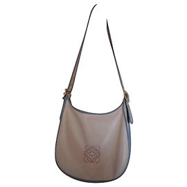 Bolsa de ombro grande Loewe azul e bege de pele Azul Bege