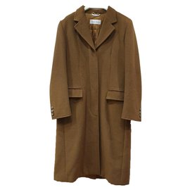 Max Mara Wollmantel hellbraun Hellbraun