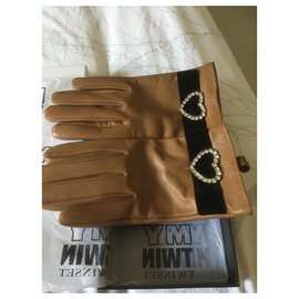 Twin Set-Handschuhe-Karamell