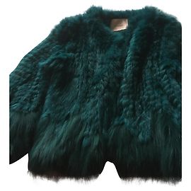 Twin Set Kunstpelzjacke Grün Größe 38 Grün