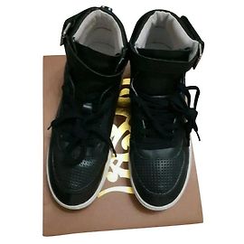 Ash High-Top Sneaker aus schwarzem Leder Schwarz